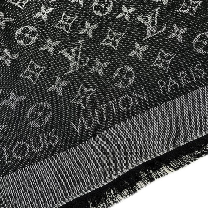 LOUIS VUITTON ルイヴィトン ショール・モノグラム シャイン ノワール（ブラック系） シルク ウール M75123 | Vintage.City Vintage Shops, Vintage Fashion Trends