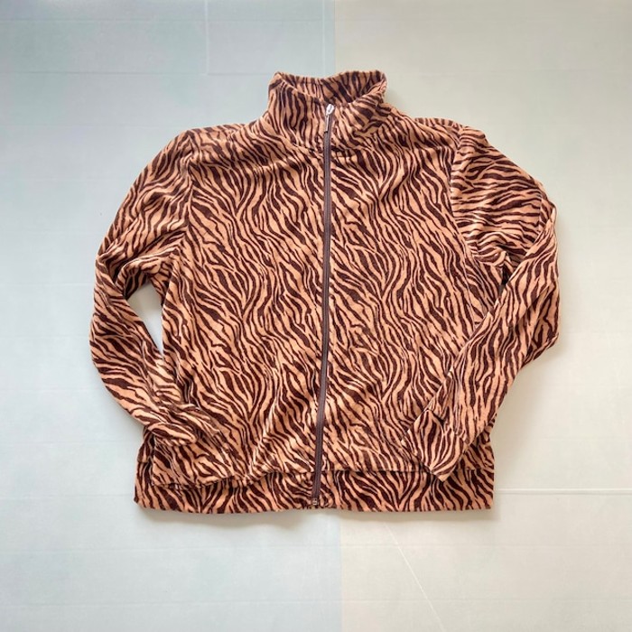 zebra velour zip jacket | Vintage.City Vintage Shops, Vintage Fashion Trends