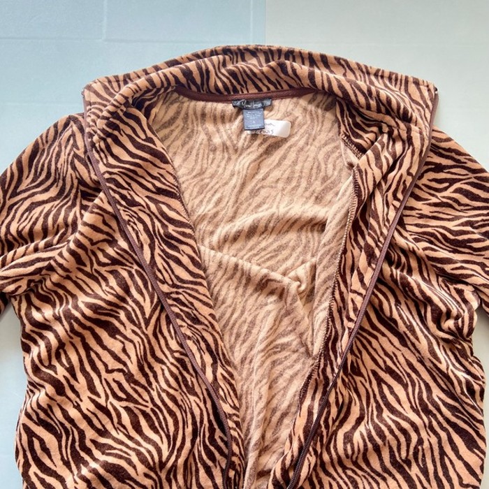 zebra velour zip jacket | Vintage.City 古着屋、古着コーデ情報を発信