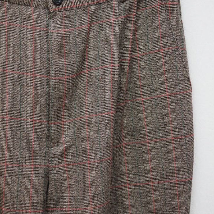 ブラウンのチェックのタックパンツ | Vintage.City 古着屋、古着コーデ情報を発信