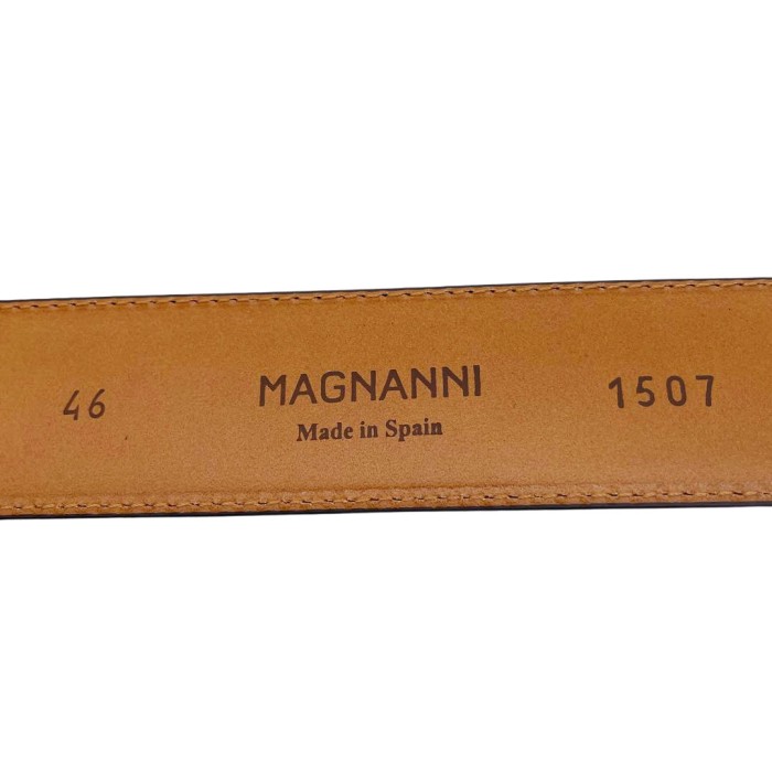 MAGNANNI マグナーニ メンズベルト 5穴 レザー ブラウン ガンメタバックル 46 | Vintage.City 빈티지숍, 빈티지 코디 정보
