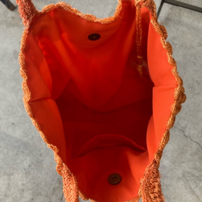 hand bag / ハンドバッグ オレンジ シェル ABACA BY DSO #273 | Vintage.City 古着屋、古着コーデ情報を発信