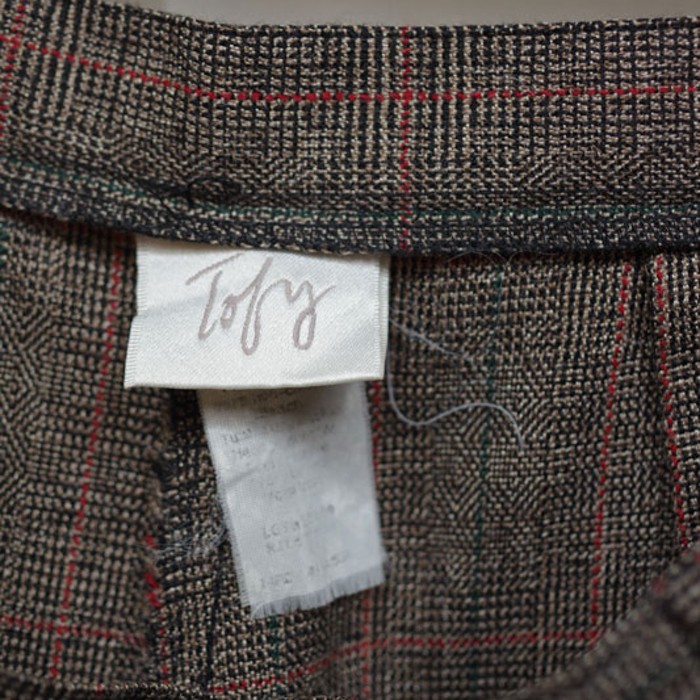 ブラウンのチェックのタックパンツ | Vintage.City 古着屋、古着コーデ情報を発信
