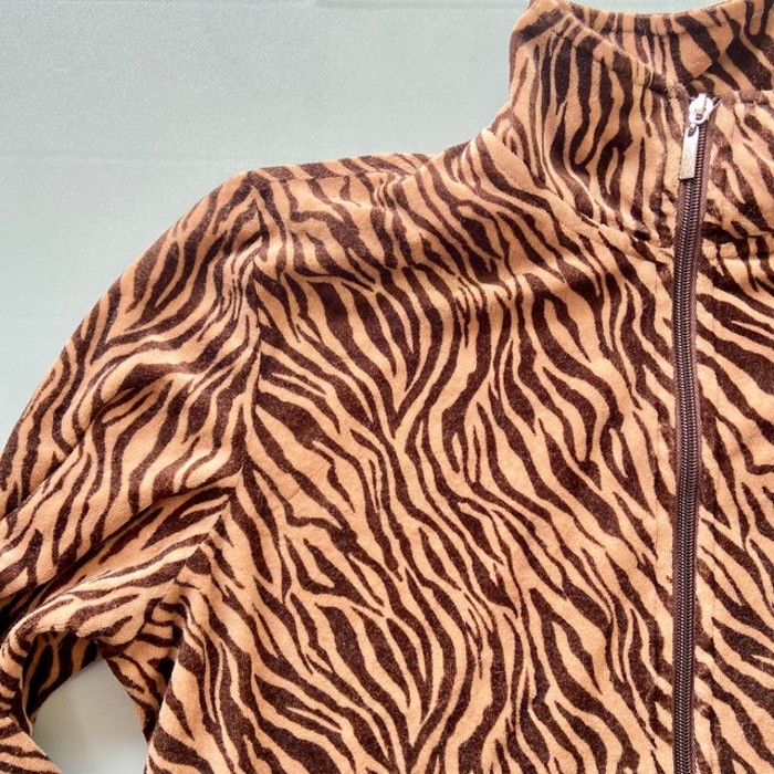 zebra velour zip jacket | Vintage.City 古着屋、古着コーデ情報を発信