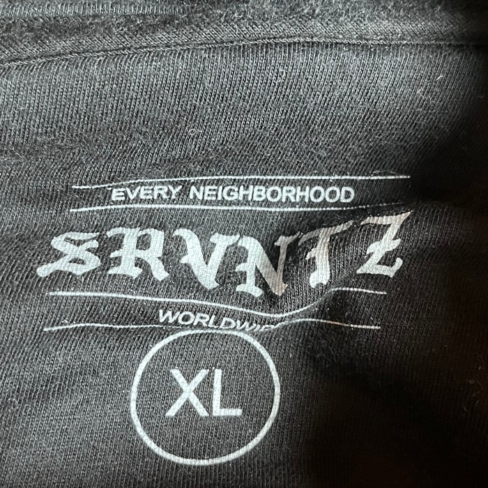 SRVNTZ/刺繍/BLACK PULLOVER HOODIE/コットン/ブラック/パーカー/PHATRNK/ファットランク/スウェット/萩原京平 | Vintage.City 빈티지숍, 빈티지 코디 정보