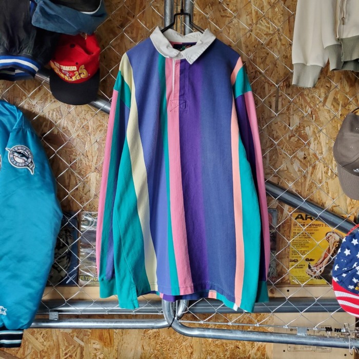 LANDS END ランズエンド USA製　90s  ポロシャツ　ラガーシャツ　長袖シャツ　ストライプ　ビッグサイズ　ユニセックス　ストリート　アメカジ　古着 | Vintage.City Vintage Shops, Vintage Fashion Trends