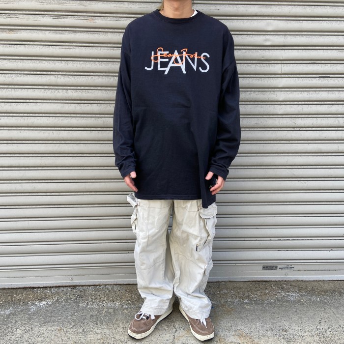 90s USA製 SeanJohn 両面プリントロンT ビッグサイズ 黒 XXL | Vintage 