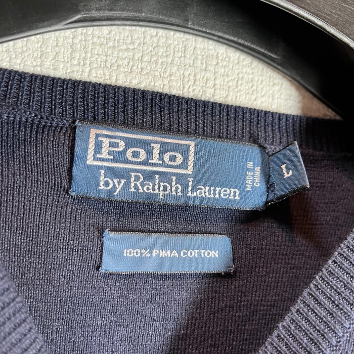 90s Polo by Ralph Lauren/ポロラルフローレン/ネイビー/コットン/ピマコットン/ニット/90's/ビンテージ/ヴィンテージ/vintage/RRL/ダブルアールエル/Denim&Supply Ralph Lauren | Vintage.City 古着屋、古着コーデ情報を発信