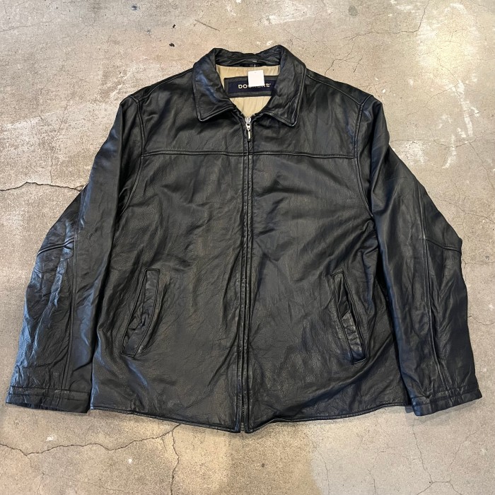DOCKERS single leather zip up jacket | Vintage.City 빈티지숍, 빈티지 코디 정보