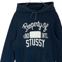 stussy ステューシー パーカー L センターロゴ プリント SSリンク