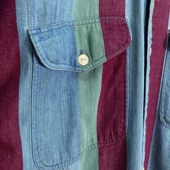 90s RALPH LAUREN CHAPS L/S multicolored stripe shirt | Vintage.City 古着屋、古着コーデ情報を発信