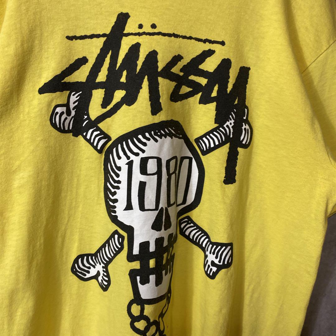 STUSSY 00s skull print T-shirt size M 配送A ステューシー スカル