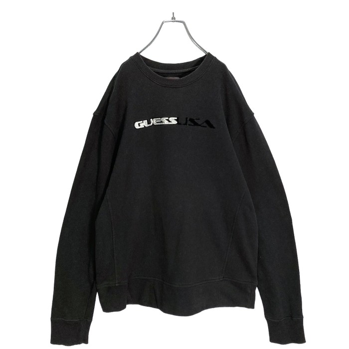 90-00s OLD GUESS Logo design black sweatshirt | Vintage.City 빈티지숍, 빈티지 코디 정보