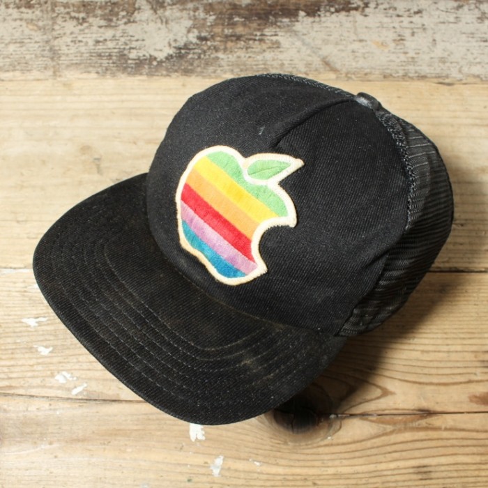 80s USA製 Apple ロゴ メッシュ トラッカー キャップ 帽子 ブラック フリーサイズ Macintosh マック アメリカ古着 | Vintage.City 古着屋、古着コーデ情報を発信