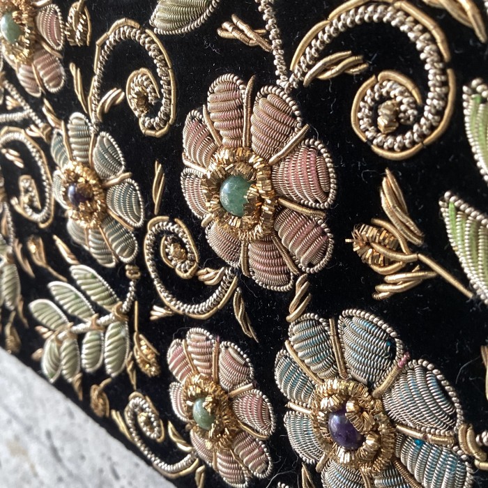 Velor embroidery beaded shoulder bag | Vintage.City 빈티지숍, 빈티지 코디 정보