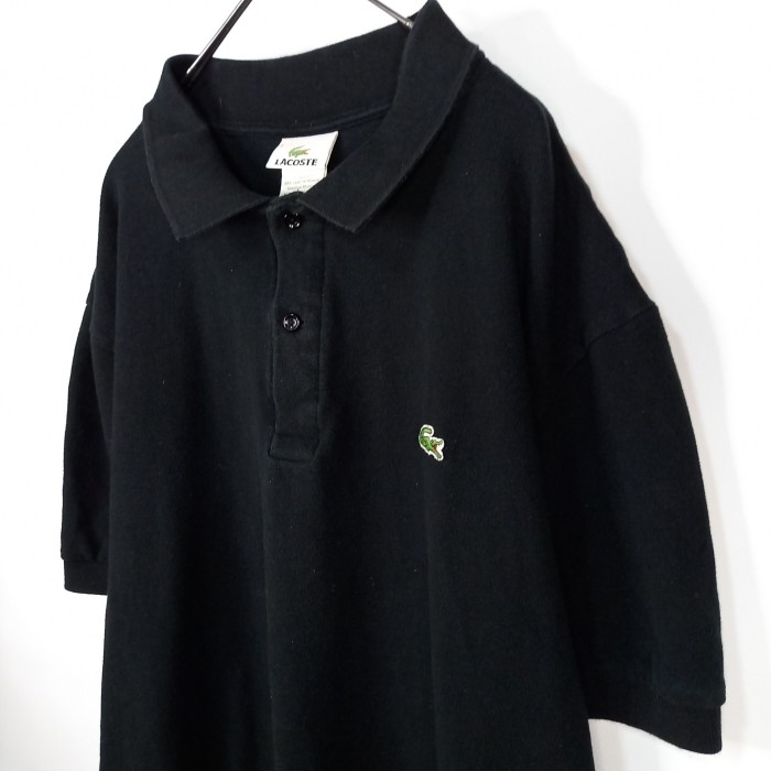 フレンチ　ラコステ　ポロシャツ　半袖　L1212　刺繍ロゴ　シェル　ブラック　黒　XL | Vintage.City 古着屋、古着コーデ情報を発信