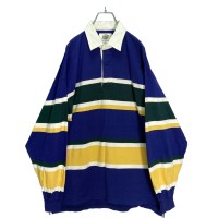 90s FIELD gear L/S multicolored design rugger shirt | Vintage.City 古着屋、古着コーデ情報を発信