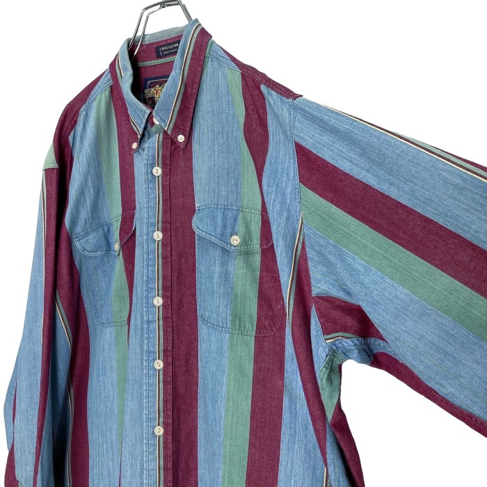 90s RALPH LAUREN CHAPS L/S multicolored stripe shirt | Vintage.City 빈티지숍, 빈티지 코디 정보