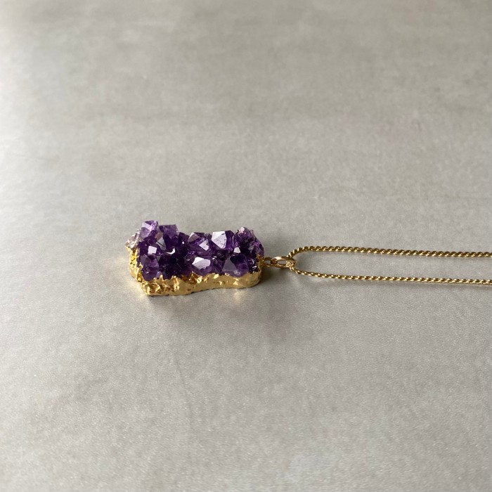 Vintage 00s USA retro amethyst cluster gold necklace レトロ アメリカ ヴィンテージ アクセサリー 天然石 アメジスト クラスター ゴールド ネックレス | Vintage.City Vintage Shops, Vintage Fashion Trends
