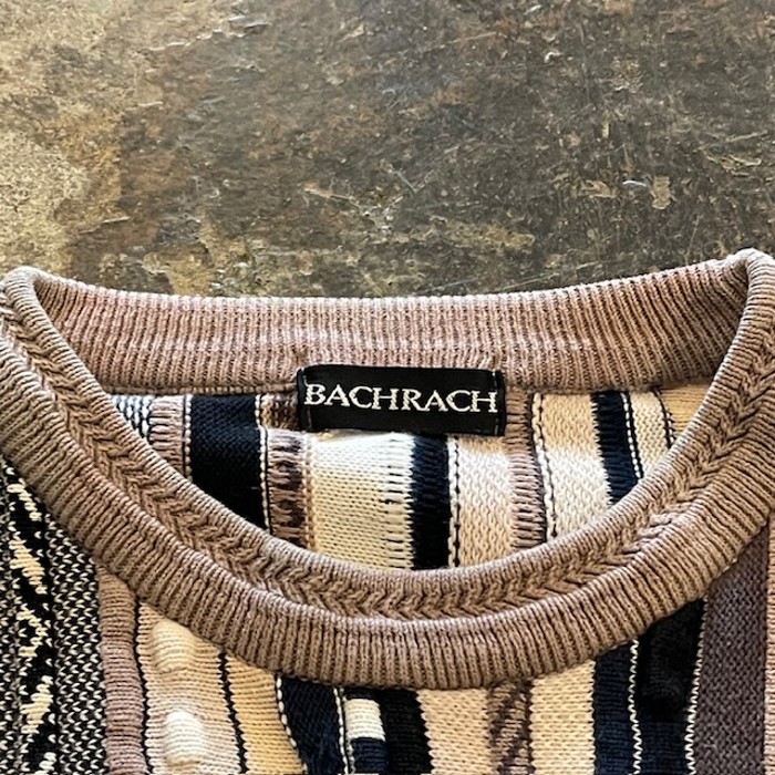 90s BACHRACH cotton&Acryl  design spring 3D knit | Vintage.City 古着屋、古着コーデ情報を発信