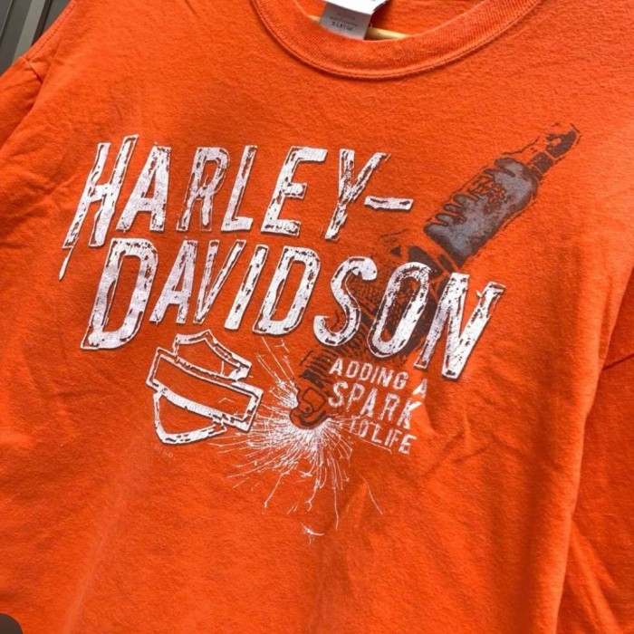 Harley-Davidson/イーグルプリント/Tシャツ/USA古着/カットソー/バイク/バイカー/ライダー/両面プリント/オレンジ/コットン/ハーレーダビッドソン | Vintage.City 古着屋、古着コーデ情報を発信