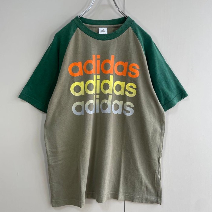 adidas big logo  raglan T-shirt size L 配送C アディダス　ビッグロゴ　ラグランTシャツ　マルチカラー | Vintage.City 빈티지숍, 빈티지 코디 정보