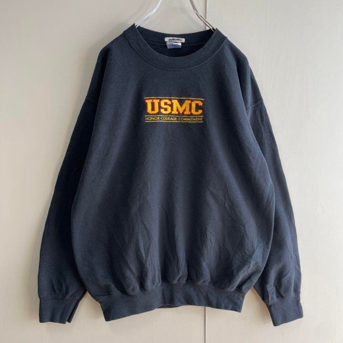 USMC embroidery logo sweat size M 配送C 米軍　刺繍ロゴ　スウェット　メキシコ製　ギルダン | Vintage.City 古着屋、古着コーデ情報を発信
