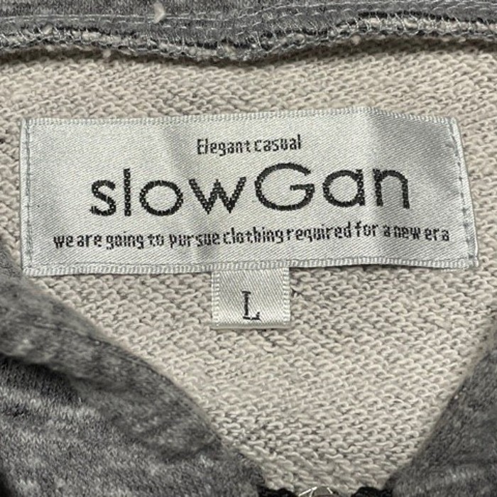 SlowGan 異素材コンビフルジップパーカー グレー×ブラック Lサイズ | Vintage.City 古着屋、古着コーデ情報を発信