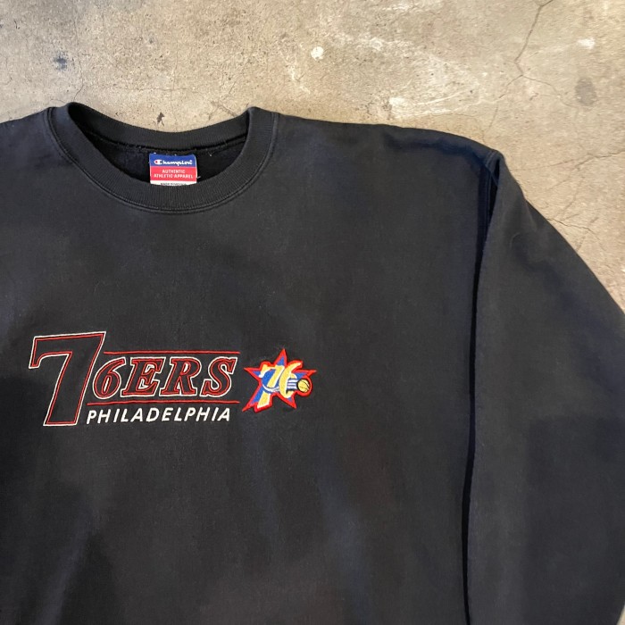 Champion NBA 76ers embroidery sweat | Vintage.City 古着屋、古着コーデ情報を発信