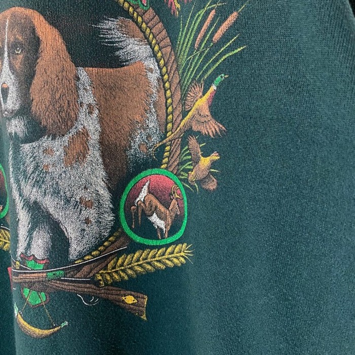 USA製 アニマル 犬 鹿 鳥 スウェット 緑  L | Vintage.City 古着屋、古着コーデ情報を発信