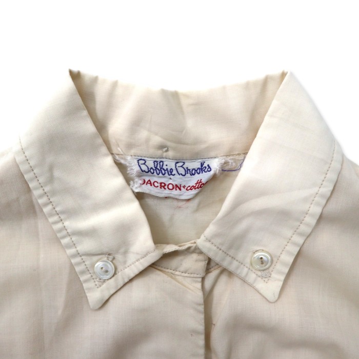 Bobbie Brooks ボタンダウン  シフォンシャツ ワンピース L クリーム コットン 前開き 60年代 | Vintage.City 古着屋、古着コーデ情報を発信