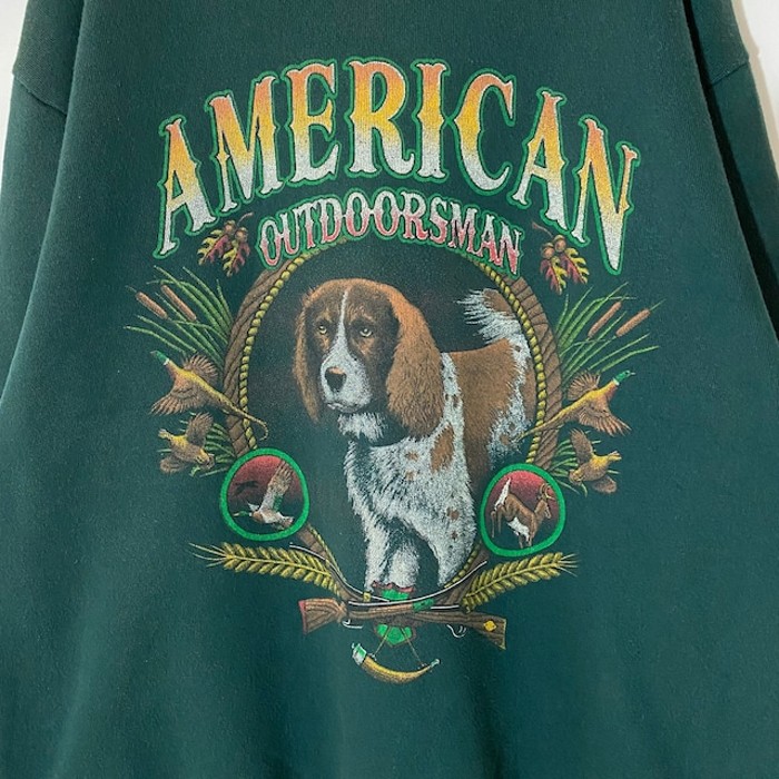 USA製 アニマル 犬 鹿 鳥 スウェット 緑  L | Vintage.City 古着屋、古着コーデ情報を発信