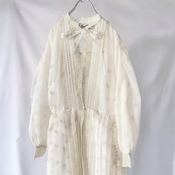 vintage MAXAN white paisley see-through maxi gown ヴィンテージ 白シースルーペイズリー柄マキシ丈ガウン | Vintage.City Vintage Shops, Vintage Fashion Trends