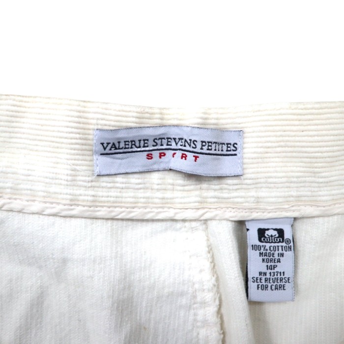 VALERIE STEVENS PETITES SPORT 2タック コーデュロイパンツ 14P ホワイト コットン | Vintage.City 古着屋、古着コーデ情報を発信