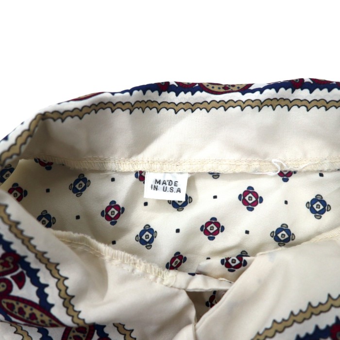 USA製 総柄 リボンシャツ ブラウス XL ホワイト ポリエステル 小紋柄 ペイズリー柄 | Vintage.City 빈티지숍, 빈티지 코디 정보