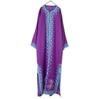 ワンピース ドレス 民族 カフタンドレス 紫 青  XL相当 | Vintage.City 古着屋、古着コーデ情報を発信