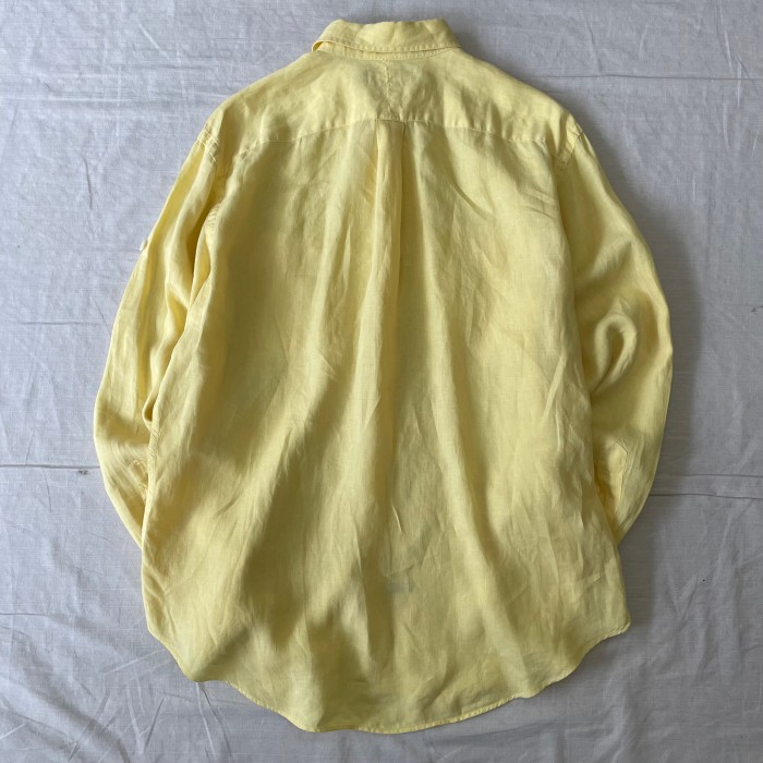 00’s polo Ralph Lauren/ポロラルフローレン ロングスリーブシャツ リネンシャツ イエロー 古着 fc-1689 | Vintage.City Vintage Shops, Vintage Fashion Trends