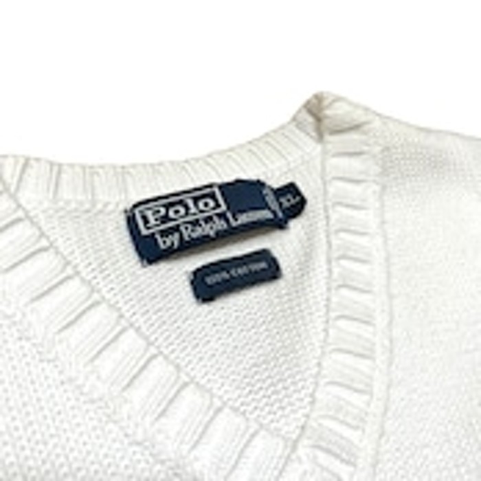 【Ralph Lauren】コットンニットベスト ホワイト | Vintage.City 古着屋、古着コーデ情報を発信