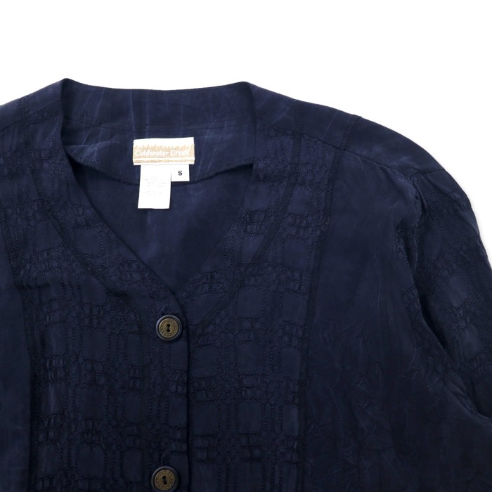 Coldwater Creek レース刺繍 シャツジャケット S ネイビー キュプラ USA製 | Vintage.City 古着屋、古着コーデ情報を発信