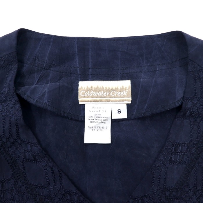 Coldwater Creek レース刺繍 シャツジャケット S ネイビー キュプラ USA製 | Vintage.City 빈티지숍, 빈티지 코디 정보