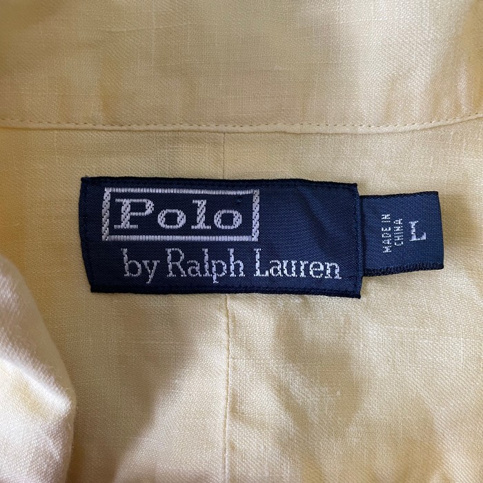 00’s polo Ralph Lauren/ポロラルフローレン ロングスリーブシャツ リネンシャツ イエロー 古着 fc-1689 | Vintage.City 古着屋、古着コーデ情報を発信