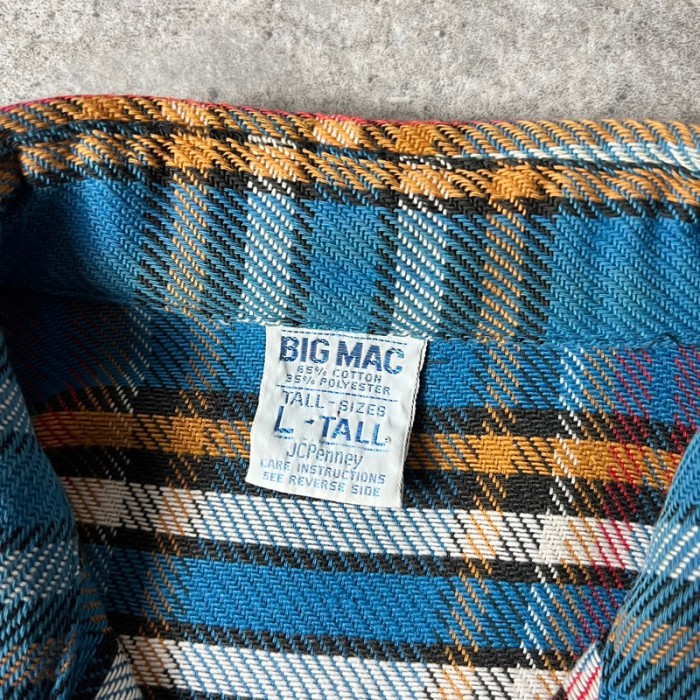 70s BIG MAC チェック 長袖 ヘビー フランネル シャツ L / 70年代 ビンテージ ビッグマック ネルシャツ マルチカラー | Vintage.City 빈티지숍, 빈티지 코디 정보