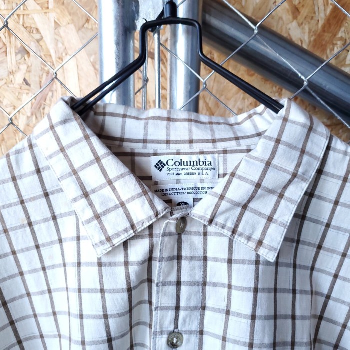 Columbia コロンビア　90s  半袖チェックシャツ　ビッグサイズ　ユニセックス　ストリート　アメカジ　古着 | Vintage.City 빈티지숍, 빈티지 코디 정보