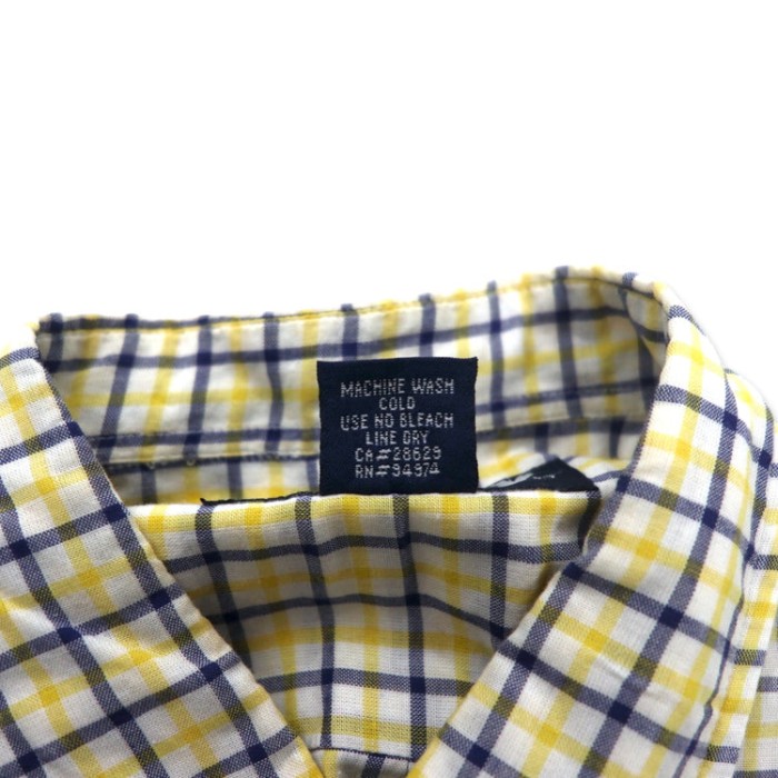 stussy 90年代 ビッグサイズ 半袖  ボタンダウンシャツ S イエロー チェック コットン 紺タグ | Vintage.City 古着屋、古着コーデ情報を発信