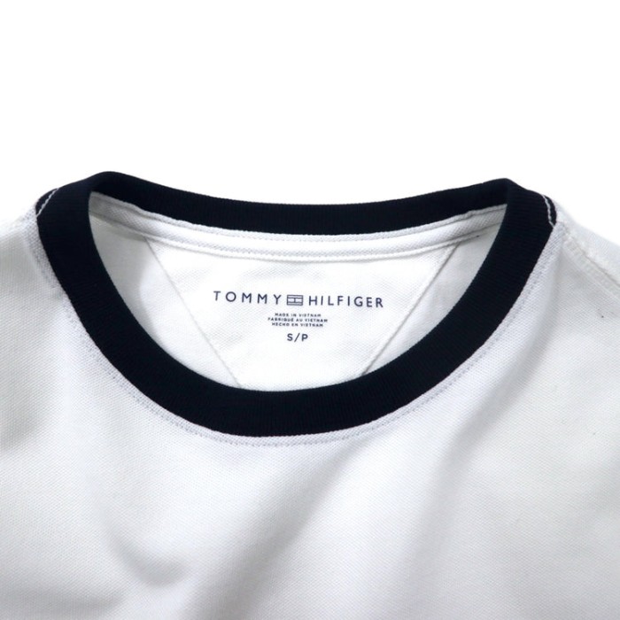 TOMMY HILFIGER ロゴ刺繍 リンガーTシャツ S ホワイト コットン 鹿の子 | Vintage.City 古着屋、古着コーデ情報を発信