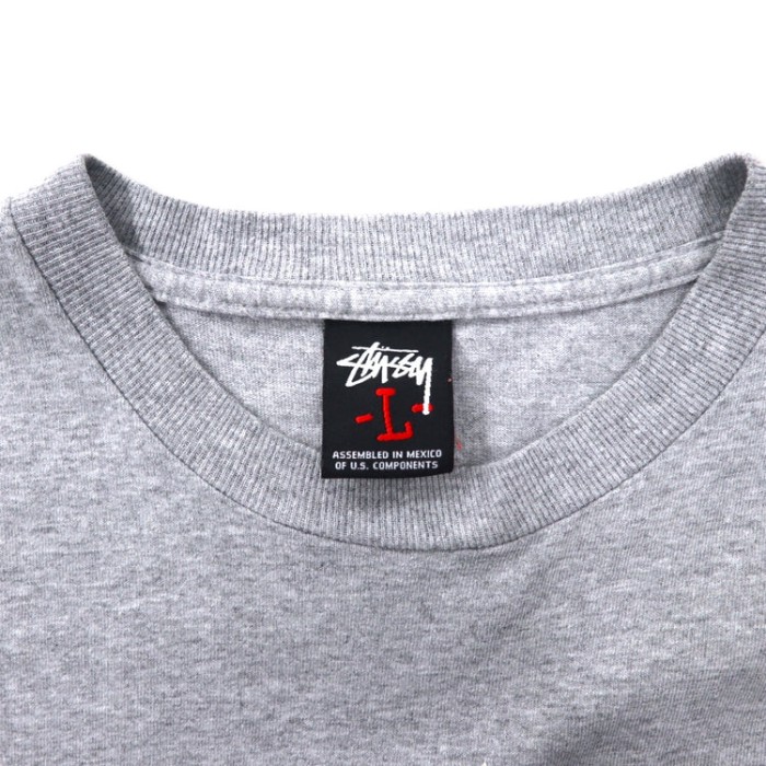 stussy 00年代 シャネルロゴ Tシャツ L グレー コットン WORLD TRIBE 黒タグ メキシコ製 | Vintage.City 古着屋、古着コーデ情報を発信