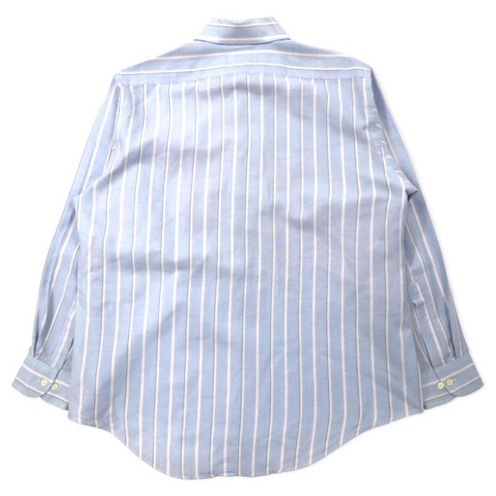 THE MEN'S STORE AT SEARS 90年代 オックスフォード ボタンダウンシャツ 16 1/2 ブルー ストライプ ポリエステル コットン SINGLE NEEDLE TAILORING | Vintage.City 古着屋、古着コーデ情報を発信