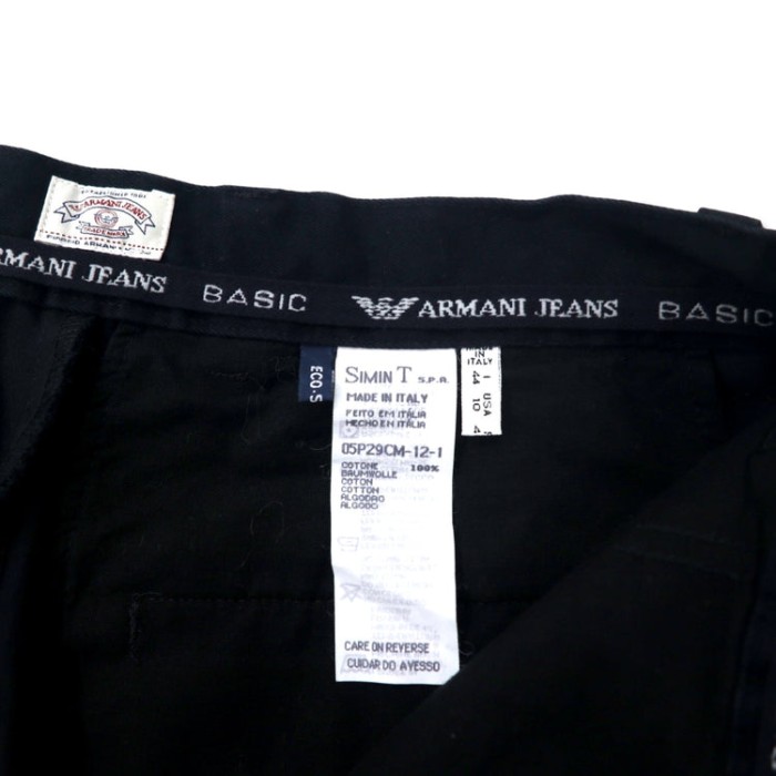 ARMANI JEANS イタリア製 テーパードパンツ 44 ブラック コットン 05P29CM PANTALONE 未使用品 | Vintage.City 古着屋、古着コーデ情報を発信