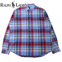 RALPH LAUREN ボタンダウンシャツ XXL ブルー チェック コットン スモールポニー刺繍 | Vintage.City 古着屋、古着コーデ情報を発信