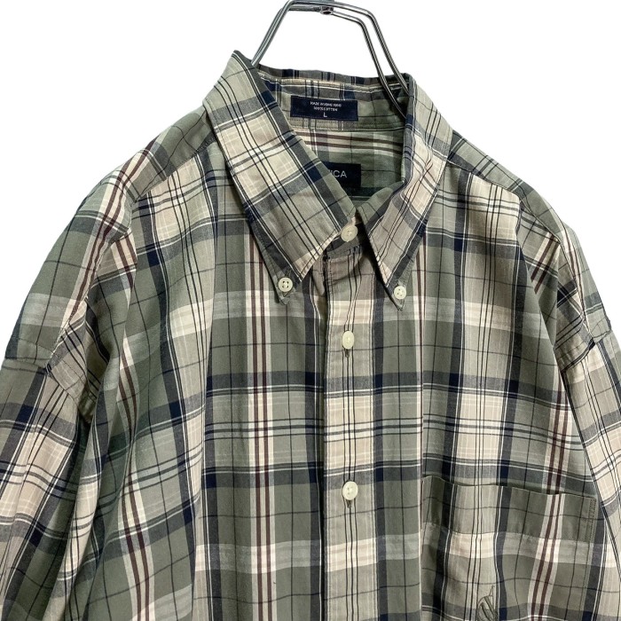 NAUTICA 90-00s L/S BD cotton check shirt | Vintage.City 빈티지숍, 빈티지 코디 정보
